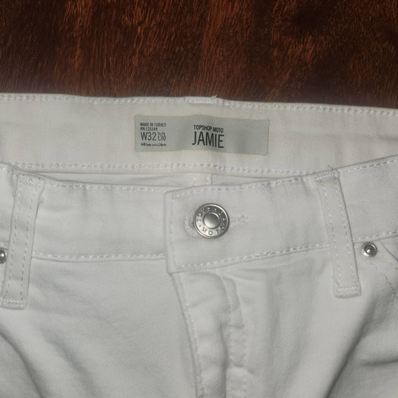 Topshop Moto Jamie Rock & Roll Skinny Jeans High Rise White, Size W32, L30 - Picture 5 of 11